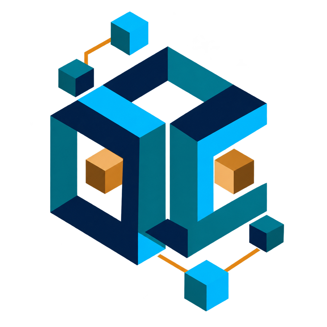 Qbicle Creators interlocking geometric cube emblem